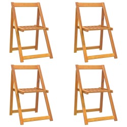 vidaXL Sillas de jardín plegables 4 uds madera maciza de acacia