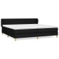 vidaXL Cama box spring con colchón tela negro 200x200 cm vidaXL Cama box spring con colchón tela negro 200x200 cm