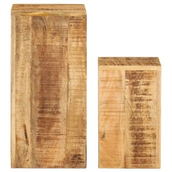 vidaXL Soportes para plantas 2 unidades madera maciza de mango