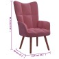 vidaXL Sillón de relax de terciopelo rosa vidaXL Sillón de relax de terciopelo rosa