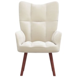vidaXL Sillón de relax de terciopelo blanco crema