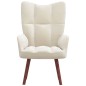 vidaXL Sillón de relax de terciopelo blanco crema vidaXL Sillón de relax de terciopelo blanco crema