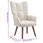 vidaXL Sillón de relax de terciopelo blanco crema vidaXL Sillón de relax de terciopelo blanco crema