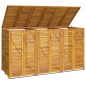 vidaXL Cobertizo triple para cubo de basura madera acacia 210x89x117cm vidaXL Cobertizo triple para cubo de basura madera acacia 210x89x117cm