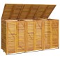 vidaXL Cobertizo triple para cubo de basura madera acacia 210x89x117cm vidaXL Cobertizo triple para cubo de basura madera acacia 210x89x117cm