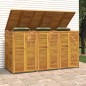 vidaXL Cobertizo triple para cubo de basura madera acacia 210x89x117cm vidaXL Cobertizo triple para cubo de basura madera acacia 210x89x117cm
