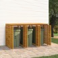 vidaXL Cobertizo triple para cubo de basura madera acacia 210x89x117cm vidaXL Cobertizo triple para cubo de basura madera acacia 210x89x117cm
