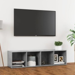 vidaXL Mueble de TV madera contrachapada gris hormigón 142,5x35x36,5cm