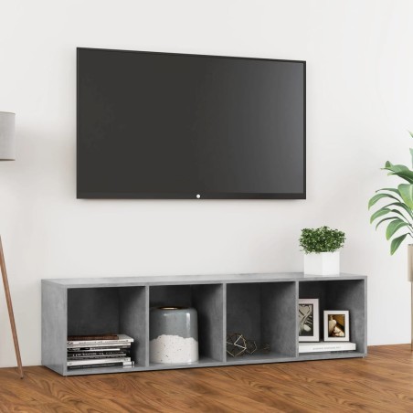 vidaXL Mueble de TV madera contrachapada gris hormigón 142,5x35x36,5cm