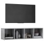 vidaXL Mueble de TV madera contrachapada gris hormigón 142,5x35x36,5cm