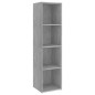 vidaXL Mueble de TV madera contrachapada gris hormigón 142,5x35x36,5cm