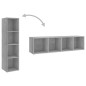 vidaXL Mueble de TV madera contrachapada gris hormigón 142,5x35x36,5cm