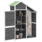 vidaXL Cobertizo herramientas jardín madera pino gris 120x53,5x170 cm vidaXL Cobertizo herramientas jardín madera pino gris 120x53,5x170 cm