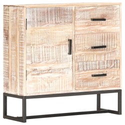 vidaXL Aparador de madera maciza de acacia blanco 73x30x75 cm