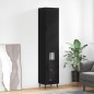 vidaXL Aparador de madera contrachapada negro 34,5x34x180 cm