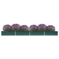 vidaXL Arriate de acero galvanizado verde 600x80x45 cm