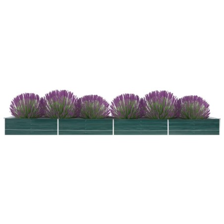 vidaXL Arriate de acero galvanizado verde 600x80x45 cm