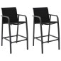 vidaXL Sillas altas de jardín 2 unidades textilene negro vidaXL Sillas altas de jardín 2 unidades textilene negro
