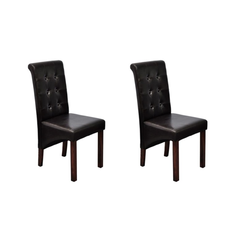 vidaXL Sillas de comedor 2 unidades cuero sintético marrón vidaXL Sillas de comedor 2 unidades cuero sintético marrón