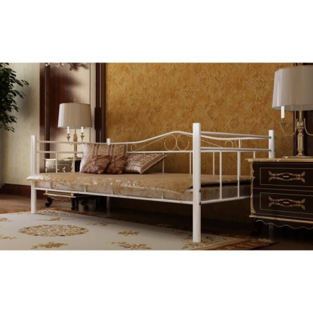 vidaXL Estructura de sofá cama de metal blanco 90x200 cm