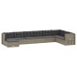 vidaXL Set de muebles de jardín 9 pzas y cojines ratán sintético gris vidaXL Set de muebles de jardín 9 pzas y cojines ratán sintético gris