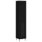 vidaXL Aparador de madera contrachapada negro 34,5x34x180 cm