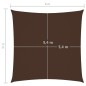 vidaXL Toldo de vela cuadrado tela Oxford marrón 6x6 m