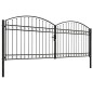 vidaXL Cancela de valla doble puerta con arco 400x150 cm acero negro