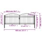 vidaXL Cancela de valla doble puerta con arco 400x150 cm acero negro
