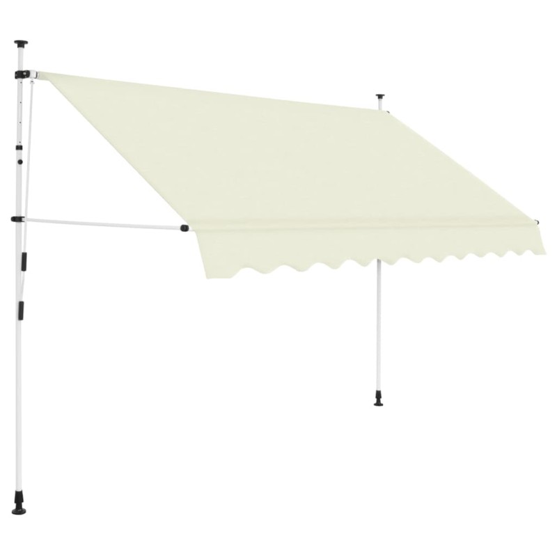 vidaXL Toldo retráctil de operación manual 250 cm crema vidaXL Toldo retráctil de operación manual 250 cm crema