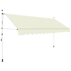 vidaXL Toldo retráctil de operación manual 350 cm crema