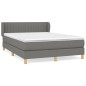 vidaXL Cama box spring con colchón tela gris oscuro 140x190 cm vidaXL Cama box spring con colchón tela gris oscuro 140x190 cm