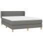 vidaXL Cama box spring con colchón tela gris oscuro 140x190 cm vidaXL Cama box spring con colchón tela gris oscuro 140x190 cm