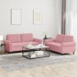 vidaXL Juego de sofás con cojines 2 piezas terciopelo rosa vidaXL Juego de sofás con cojines 2 piezas terciopelo rosa
