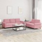 vidaXL Juego de sofás con cojines 2 piezas terciopelo rosa vidaXL Juego de sofás con cojines 2 piezas terciopelo rosa