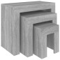 vidaXL Mesas de centro apilables 3 pzas madera ingeniería gris Sonoma vidaXL Mesas de centro apilables 3 pzas madera ingeniería gris Sonoma