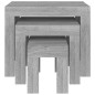 vidaXL Mesas de centro apilables 3 pzas madera ingeniería gris Sonoma vidaXL Mesas de centro apilables 3 pzas madera ingeniería gris Sonoma