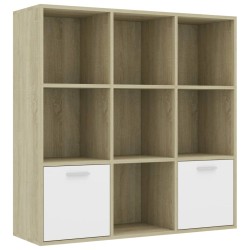 vidaXL Estantería madera contrachapada blanco y roble 40x30x189 cm