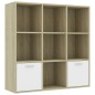 vidaXL Estantería madera contrachapada blanco y roble 40x30x189 cm vidaXL Estantería madera contrachapada blanco y roble 40x30x189 cm