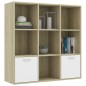 vidaXL Estantería madera contrachapada blanco y roble 40x30x189 cm vidaXL Estantería madera contrachapada blanco y roble 40x30x189 cm
