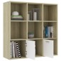 vidaXL Estantería madera contrachapada blanco y roble 40x30x189 cm vidaXL Estantería madera contrachapada blanco y roble 40x30x189 cm