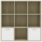vidaXL Estantería madera contrachapada blanco y roble 40x30x189 cm vidaXL Estantería madera contrachapada blanco y roble 40x30x189 cm