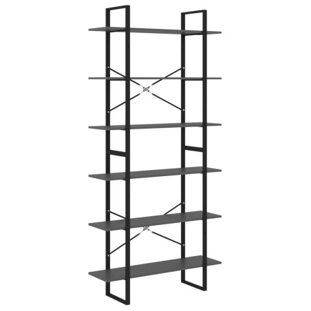 vidaXL Armario alto madera contrachapada gris 100x30x210 cm