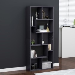 vidaXL Estantería librería madera contrachapada gris 67x24x161 cm