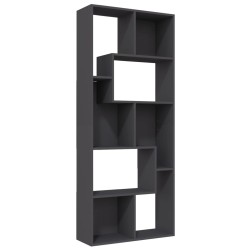 vidaXL Estantería librería madera contrachapada gris 67x24x161 cm