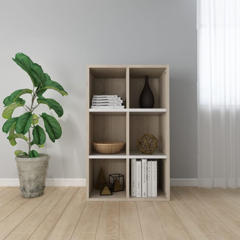 vidaXL Estantería/Aparador madera ingeniería blanco roble 66x30x98 cm vidaXL Estantería/Aparador madera ingeniería blanco roble 66x30x98 cm