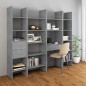 vidaXL Estantería librería 4 piezas madera de ingeniería gris hormigón vidaXL Estantería librería 4 piezas madera de ingeniería gris hormigón