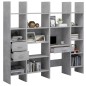 vidaXL Estantería librería 4 piezas madera de ingeniería gris hormigón vidaXL Estantería librería 4 piezas madera de ingeniería gris hormigón