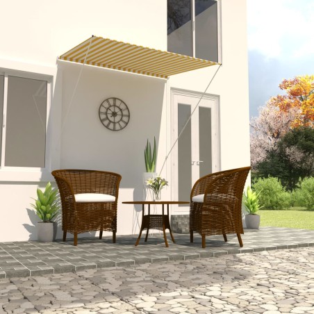 vidaXL Toldo retráctil 150x150 cm amarillo y blanco