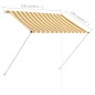 vidaXL Toldo retráctil 150x150 cm amarillo y blanco